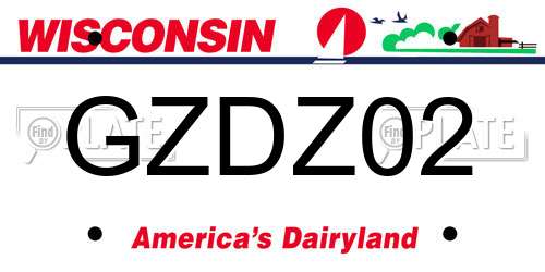 GZDZ02 Wisconsin License Plate