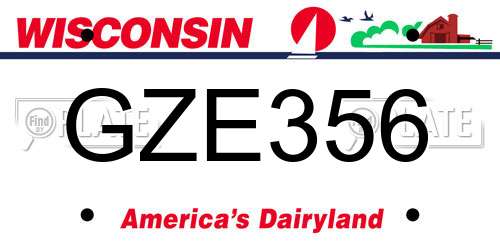 GZE356 Wisconsin License Plate