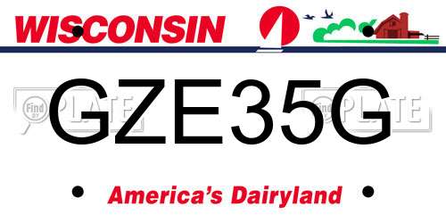 GZE35G Wisconsin License Plate