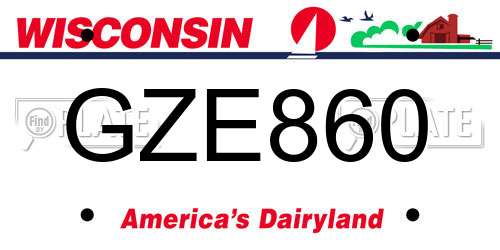 GZE860 Wisconsin License Plate