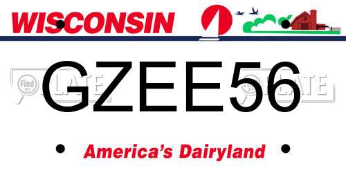 GZEE56 Wisconsin License Plate