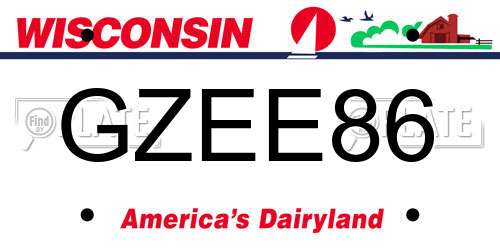 GZEE86 Wisconsin License Plate