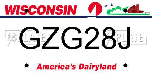 GZG28J Wisconsin License Plate
