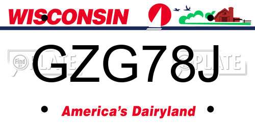 GZG78J Wisconsin License Plate