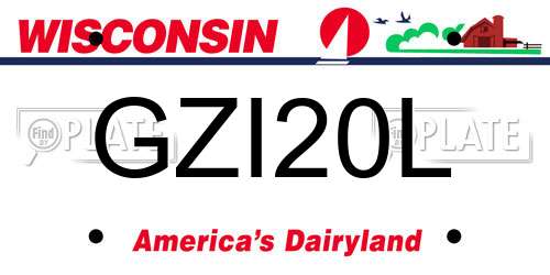 GZI20L Wisconsin License Plate