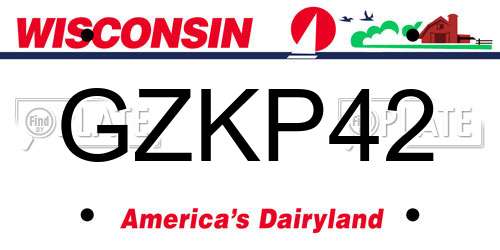 GZKP42 Wisconsin License Plate