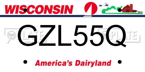 GZL55Q Wisconsin License Plate