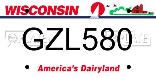 GZL580 Wisconsin License Plate