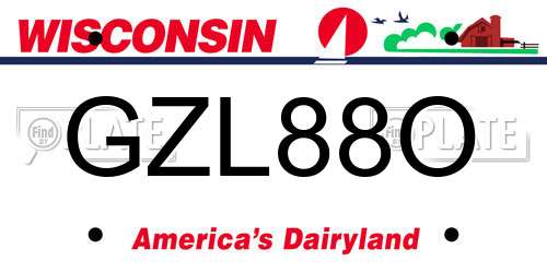 GZL88O Wisconsin License Plate