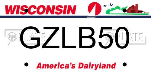 GZLB50 Wisconsin License Plate