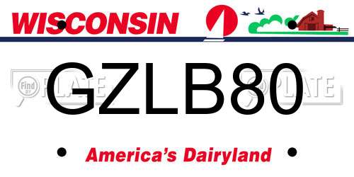 GZLB80 Wisconsin License Plate