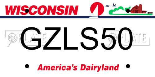 GZLS50 Wisconsin License Plate