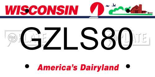 GZLS80 Wisconsin License Plate