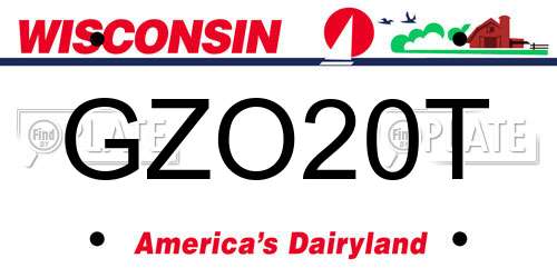 GZO20T Wisconsin License Plate