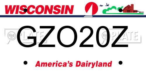 GZO20Z Wisconsin License Plate