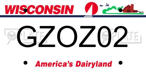 GZOZ02 Wisconsin License Plate