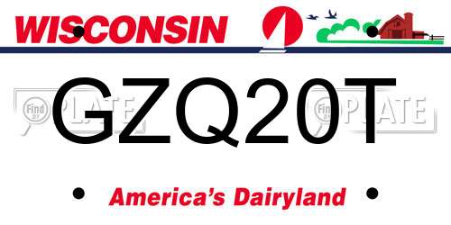 GZQ20T Wisconsin License Plate