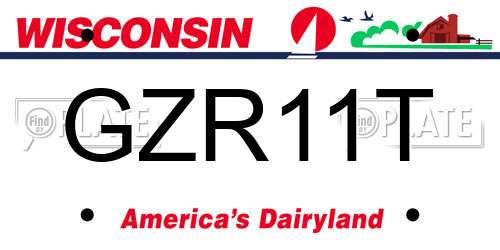GZR11T Wisconsin License Plate