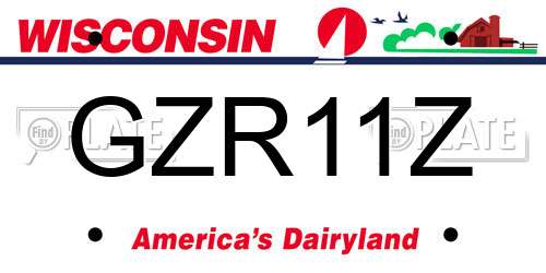 GZR11Z Wisconsin License Plate