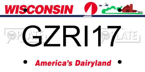 GZRI17 Wisconsin License Plate