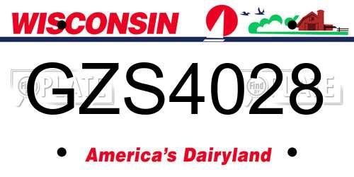 GZS4028 Wisconsin License Plate
