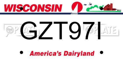 GZT97I Wisconsin License Plate