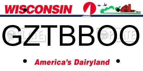 GZTBBOO Wisconsin License Plate