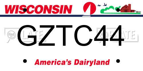 GZTC44 Wisconsin License Plate