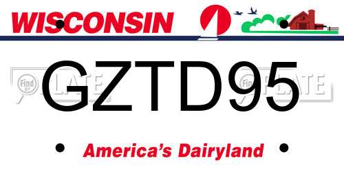 GZTD95 Wisconsin License Plate