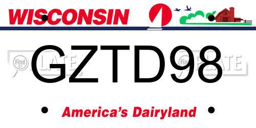 GZTD98 Wisconsin License Plate