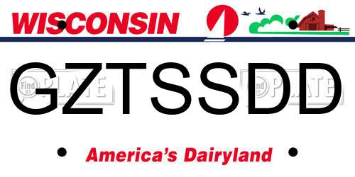 GZTSSDD Wisconsin License Plate