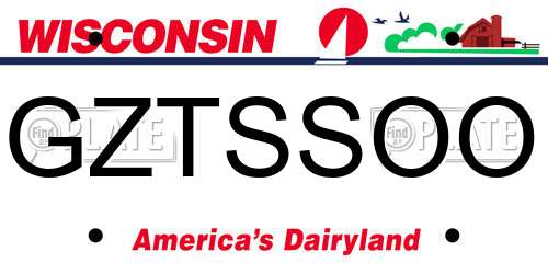 GZTSSOO Wisconsin License Plate