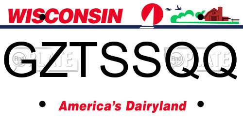 GZTSSQQ Wisconsin License Plate