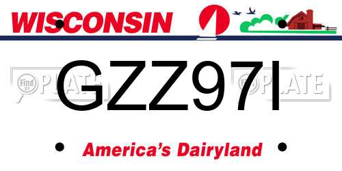 GZZ97I Wisconsin License Plate