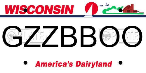 GZZBBOO Wisconsin License Plate