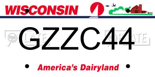 GZZC44 Wisconsin License Plate