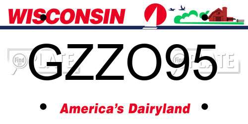 GZZO95 Wisconsin License Plate