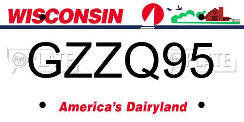 GZZQ95 Wisconsin License Plate