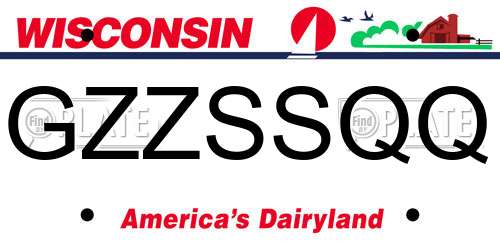 GZZSSQQ Wisconsin License Plate
