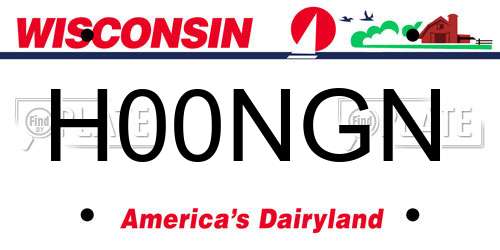 H00NGN Wisconsin License Plate
