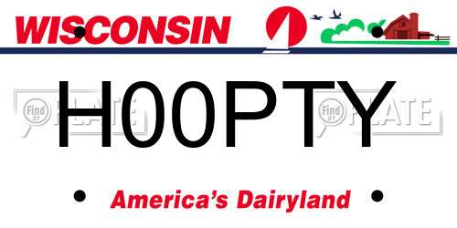 H00PTY Wisconsin License Plate