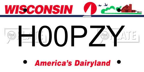 H00PZY Wisconsin License Plate