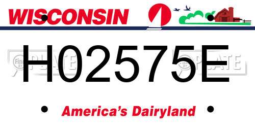 H02575E Wisconsin License Plate