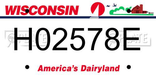 H02578E Wisconsin License Plate