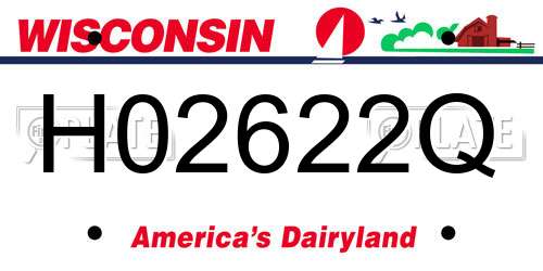 H02622Q Wisconsin License Plate