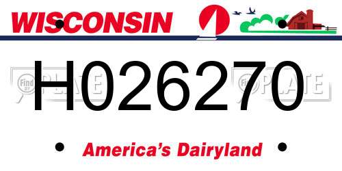 H026270 Wisconsin License Plate
