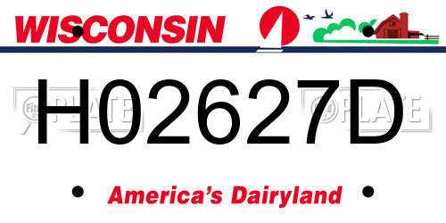 H02627D Wisconsin License Plate