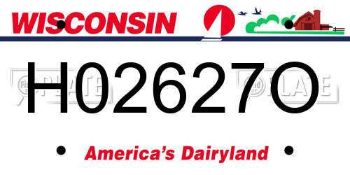 H02627O Wisconsin License Plate
