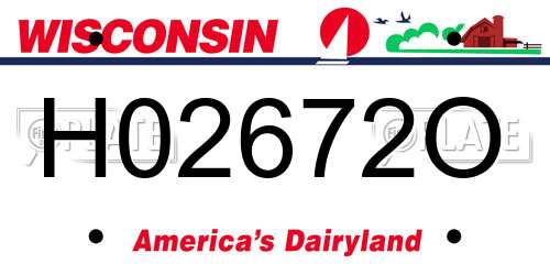 H02672O Wisconsin License Plate