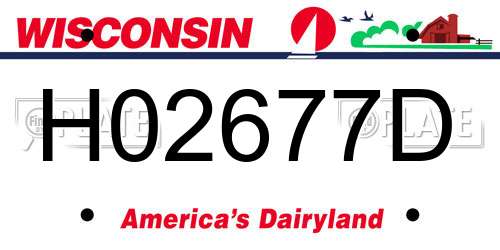 H02677D Wisconsin License Plate